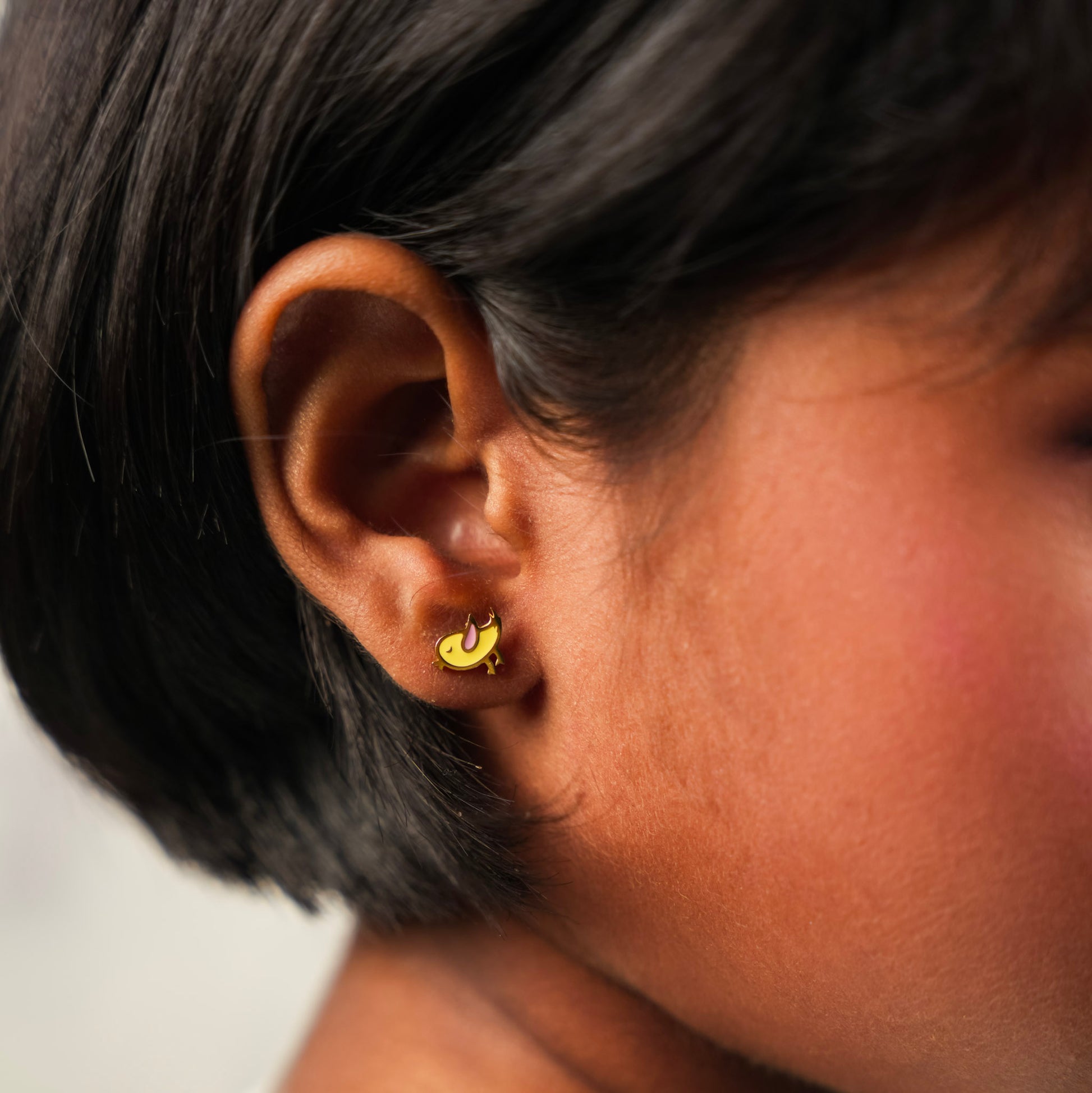 Yellow Birdie Stud Earring