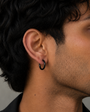 Black Petite Hoop Earring - 12 MM