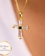 925 Silver 22kt Gold Plated Cross Elite Necklace