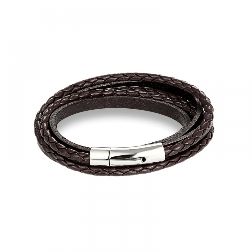 Multilayer Leather Bracelet - Brown