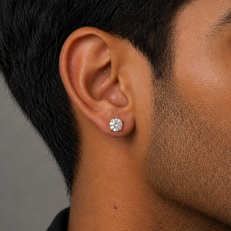 Buy Gold Diamond Stud Earrings for Men