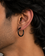 Black Petite Hoop Earring - 16 MM