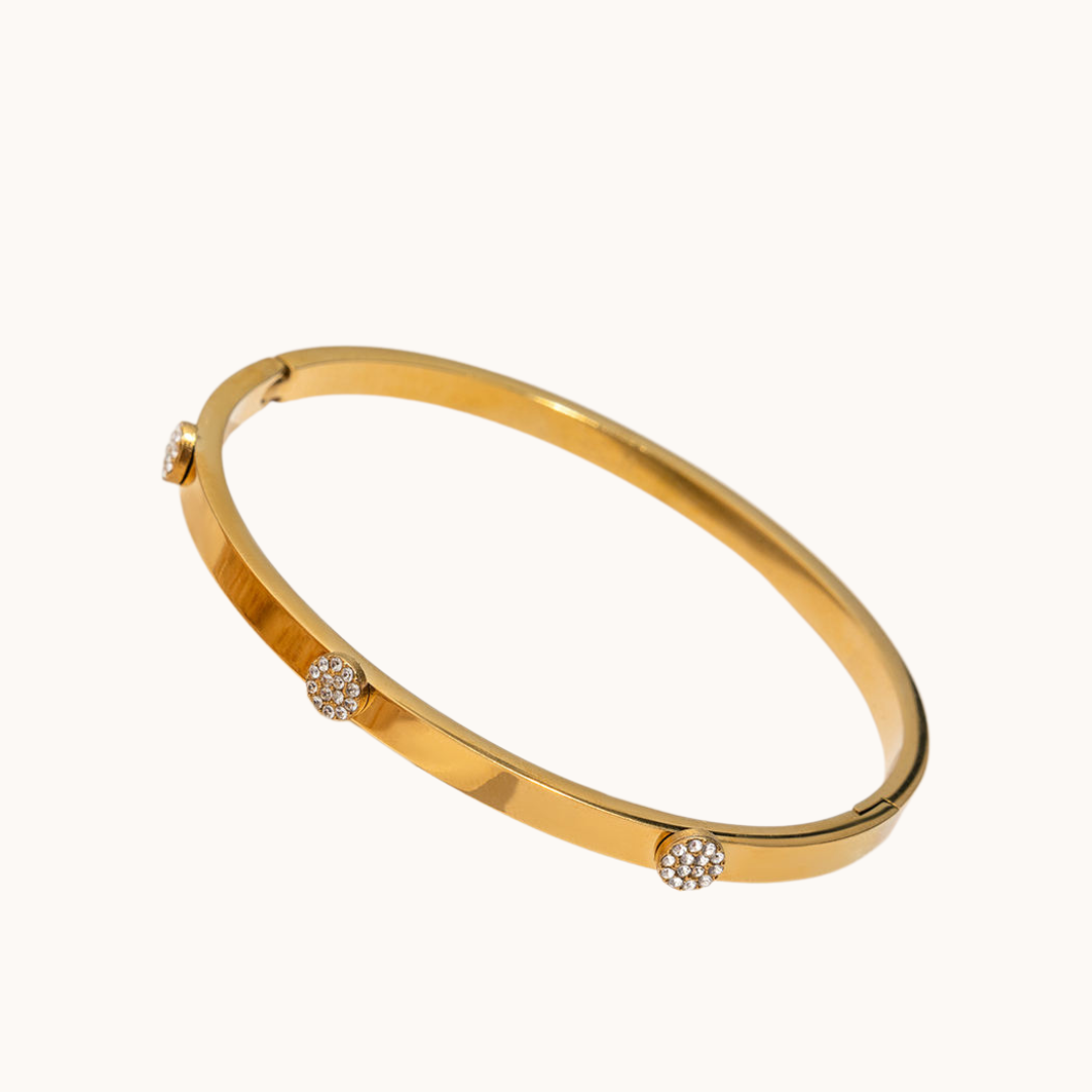 Circle Diamond Oval Bangle