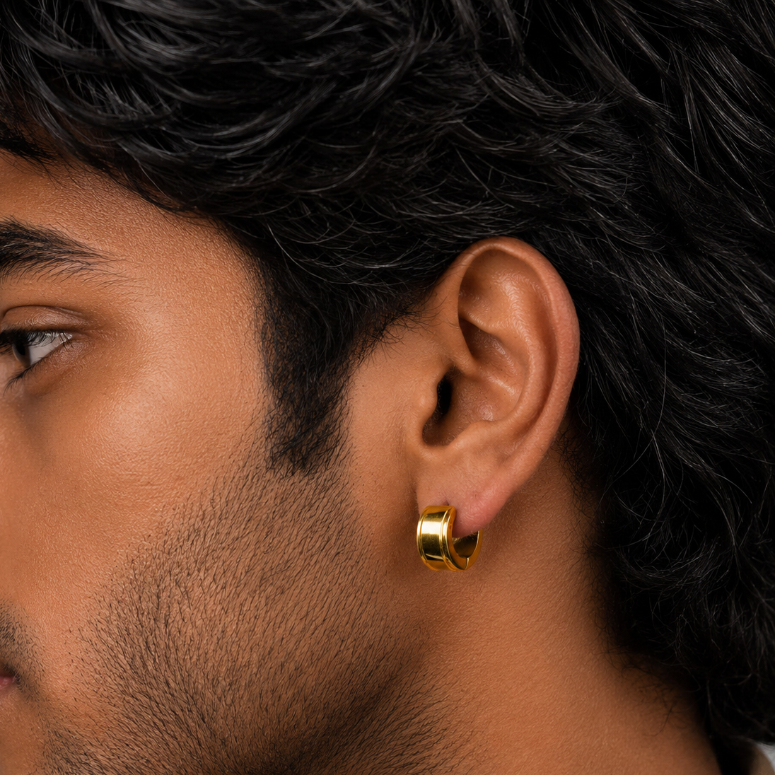 Bold Edge Hoop Earring