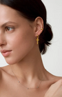 Classic Cross Hanging Hoop Earring