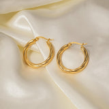 Big Twisty Circle Hoop Earrings