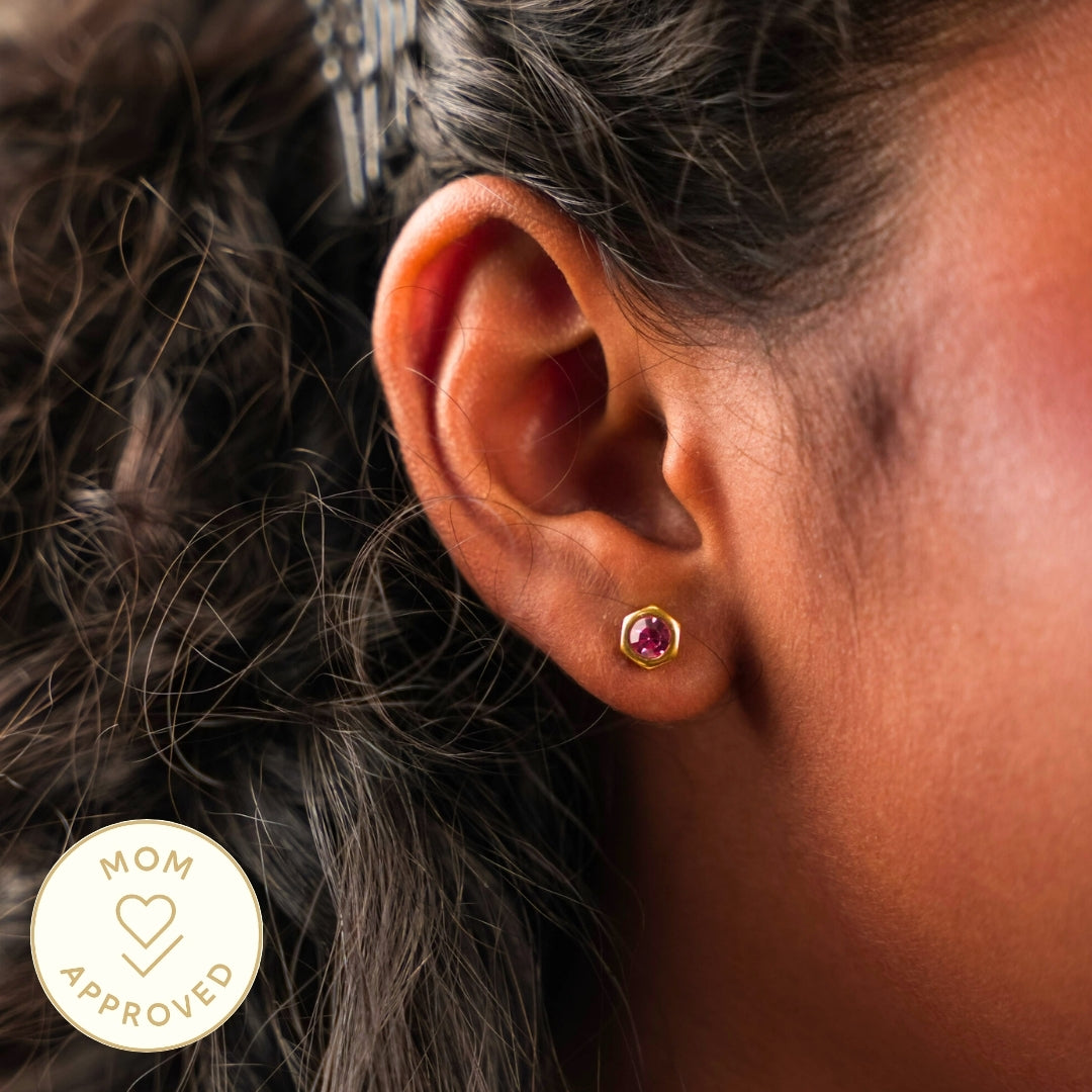 Hexagon Stud Earring