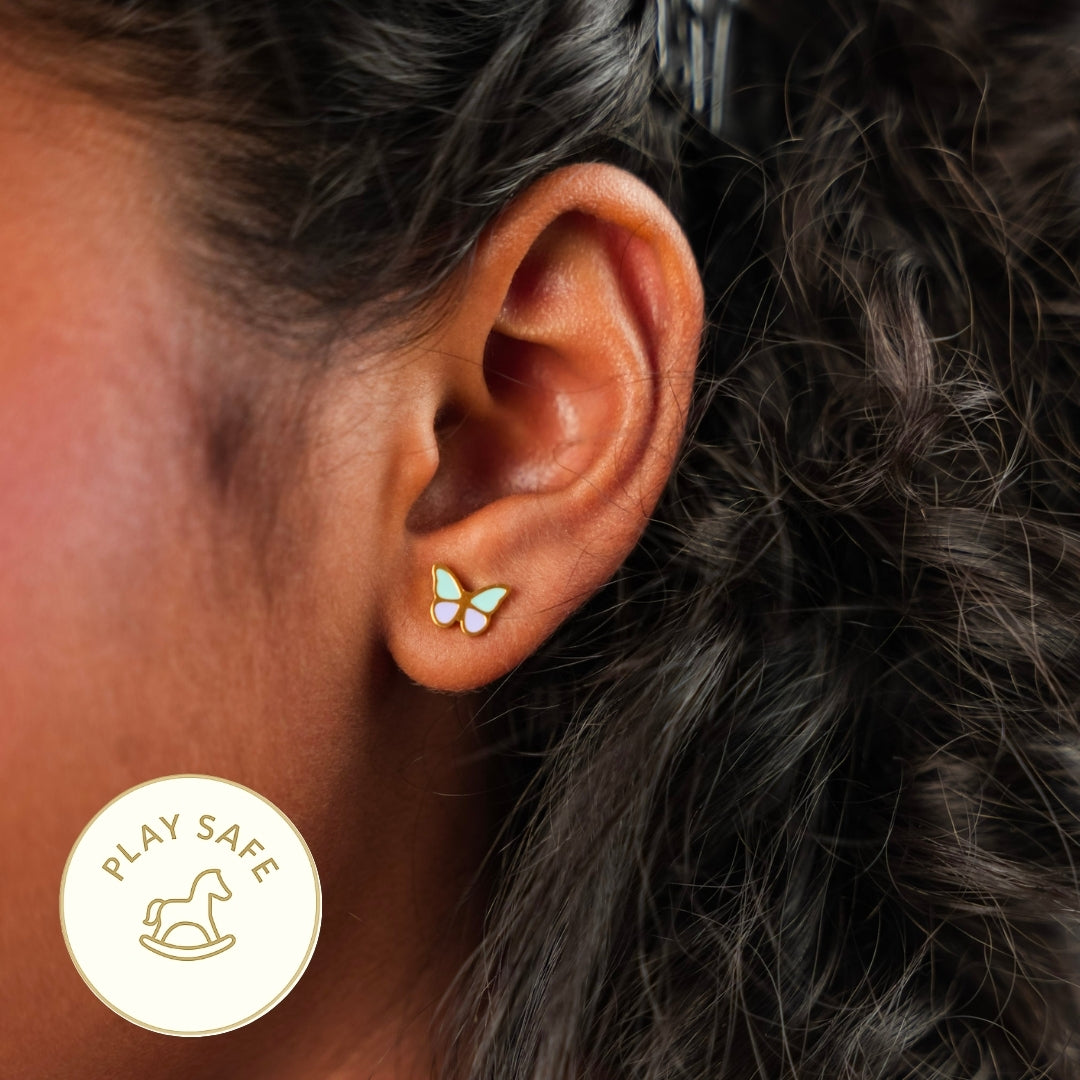 Blue Butterfly Stud Earring