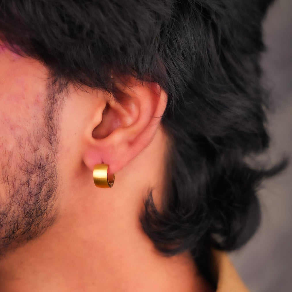 मोटी हूप बालियां - सोना