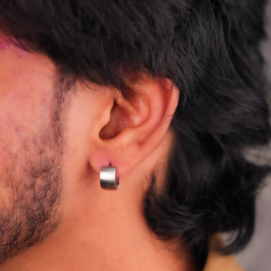 मोटी हूप बालियां - चांदी