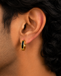 Oval Black Hoop Earring - G