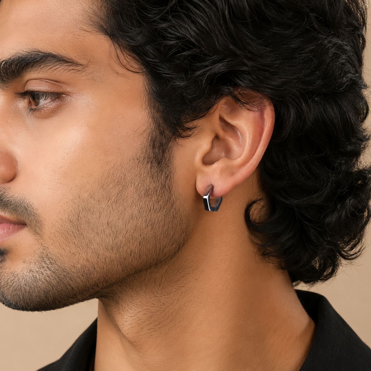 Pentagon Hoop Earring - S