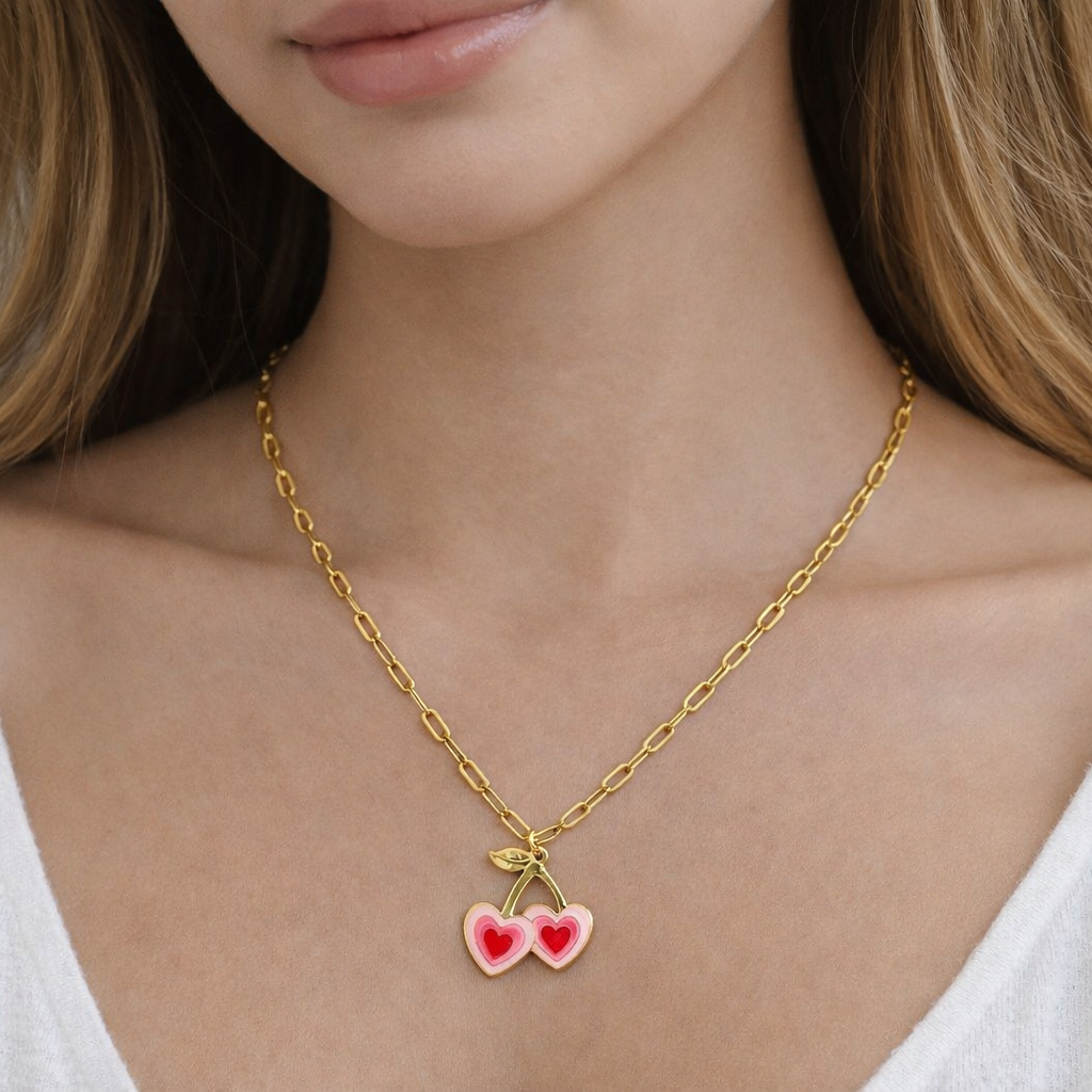 Cherry Heart Necklace