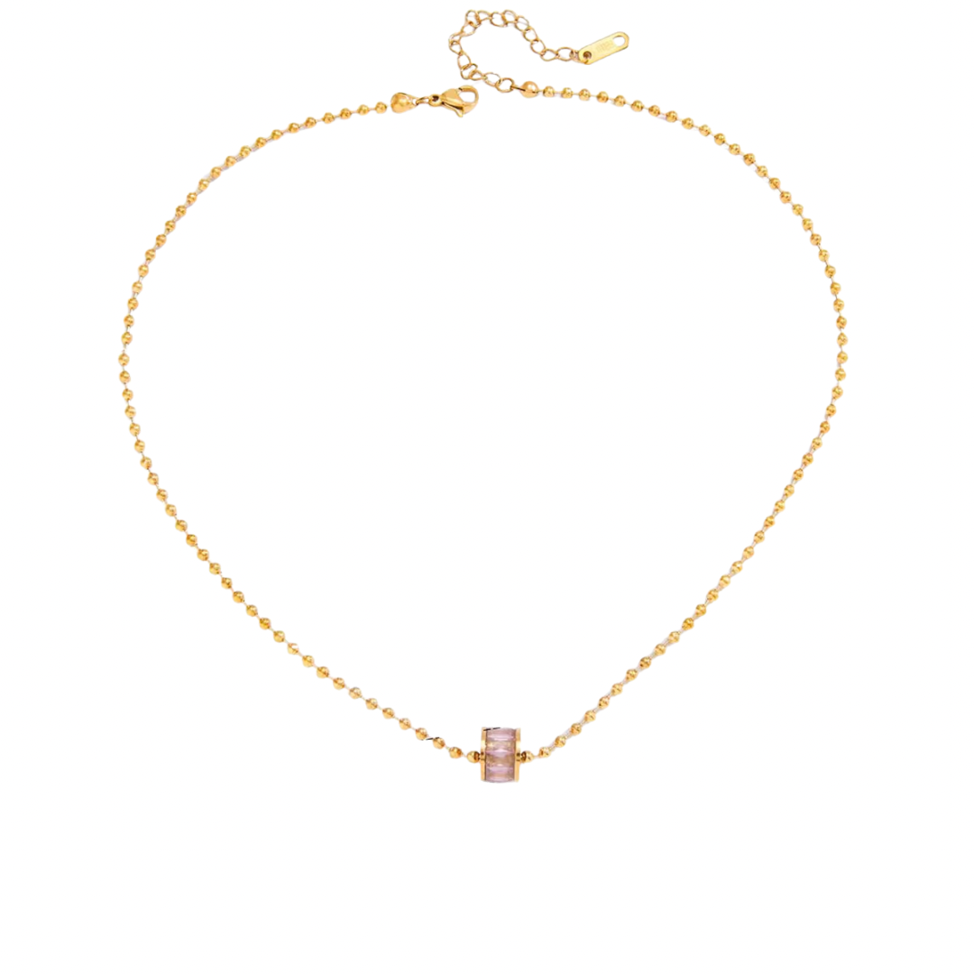 Aira Pink Charm Necklace