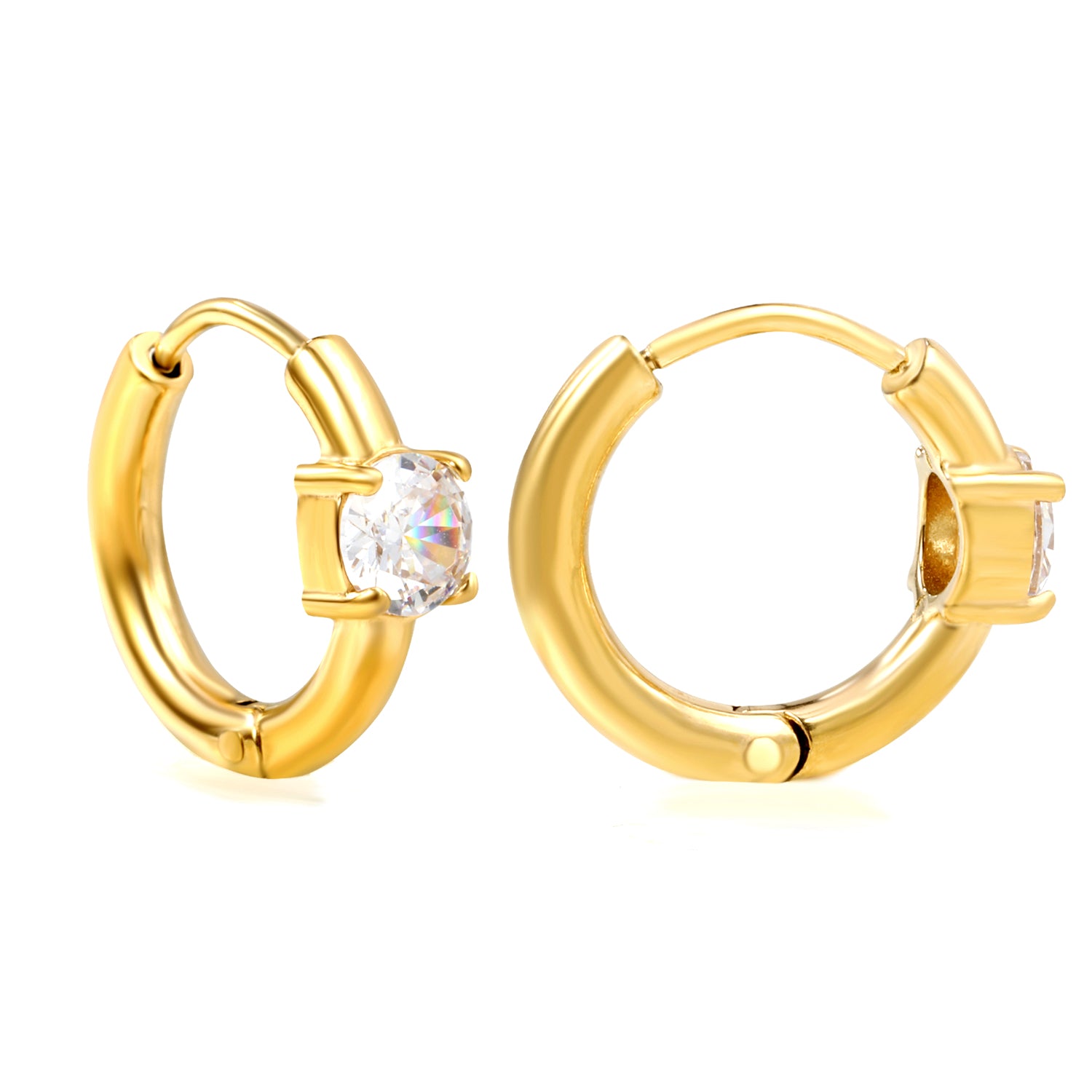 Sparkle Huggie Hoop Earring - Solitaire