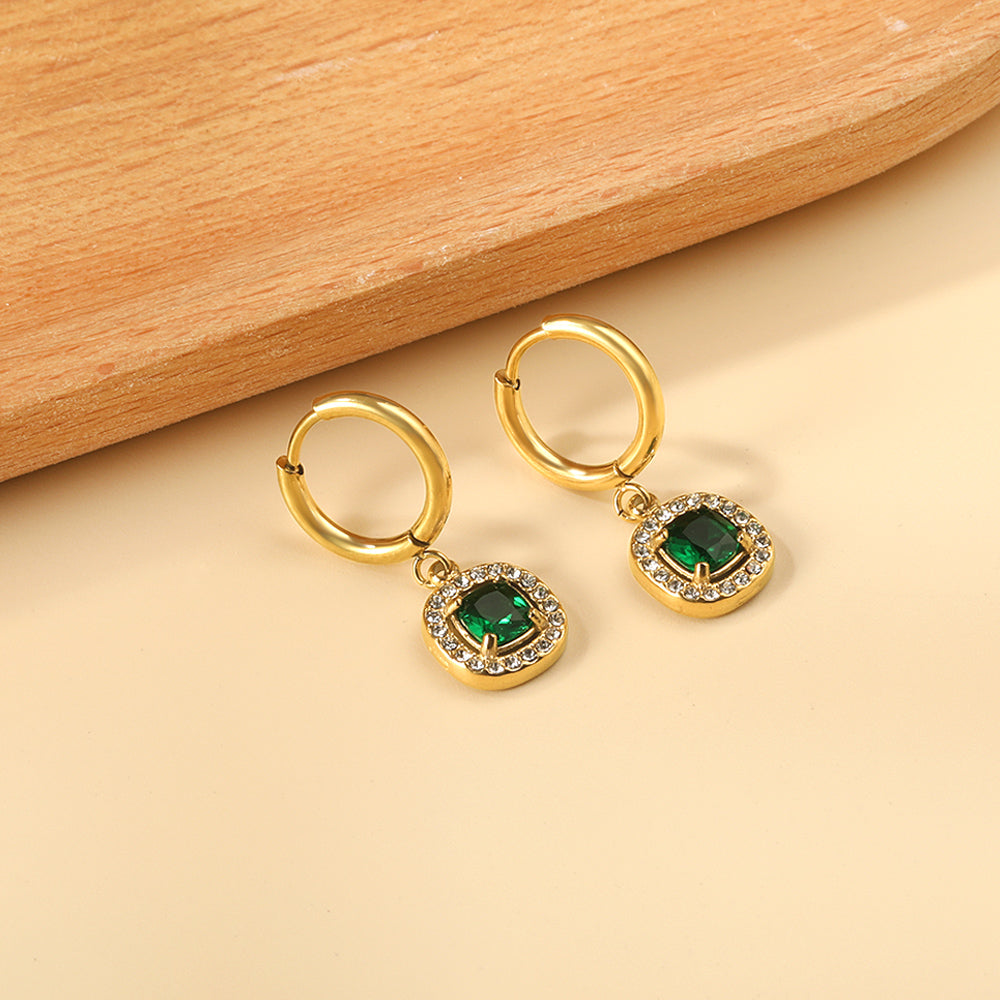 Aira Emerald Hoop Earring