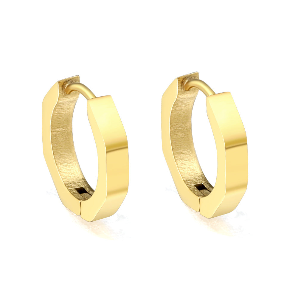 7 Sides Hoop Earring - Gold