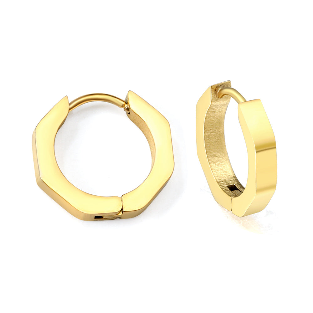 7 Sides Hoop Earring - Gold