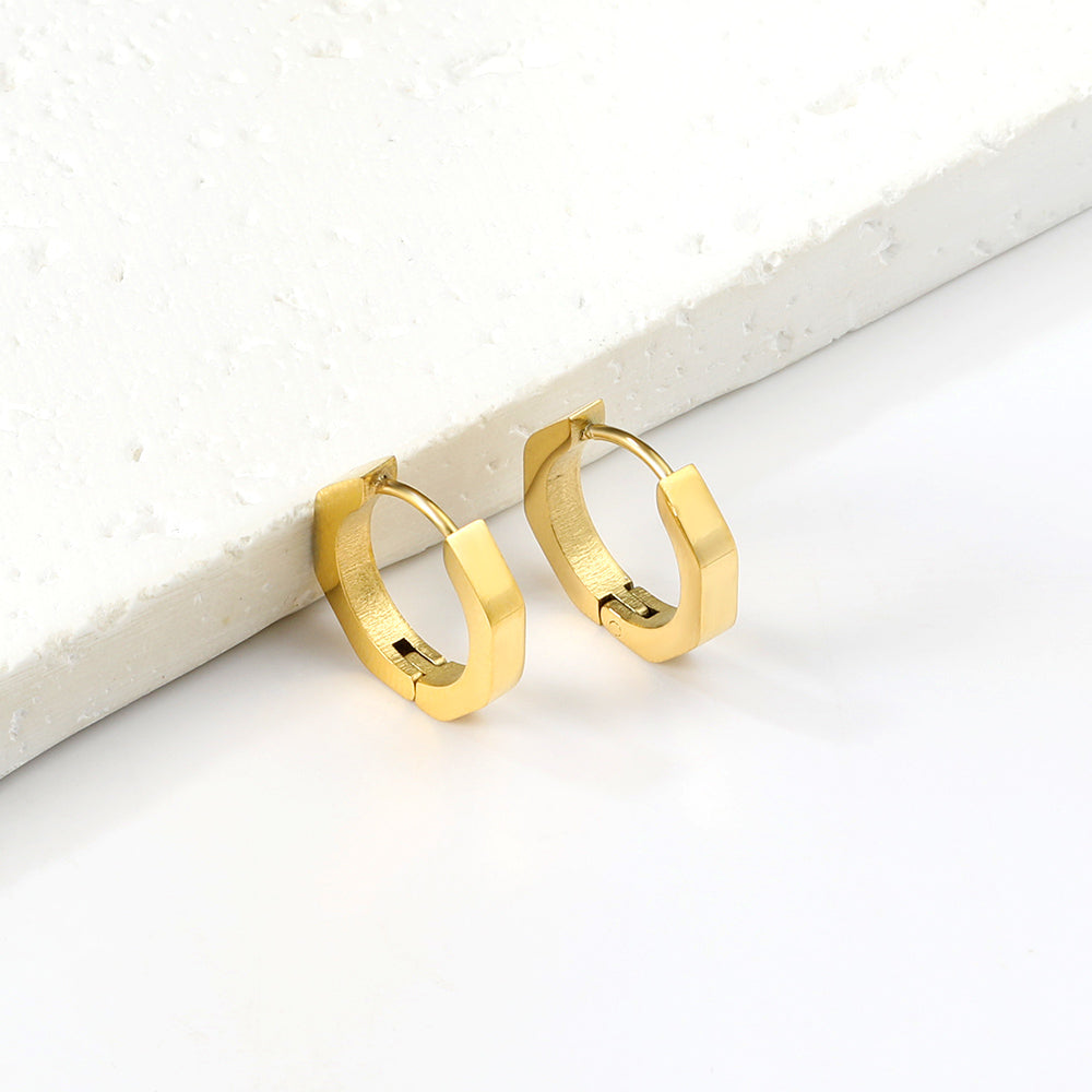 7 Sides Hoop Earring - Gold