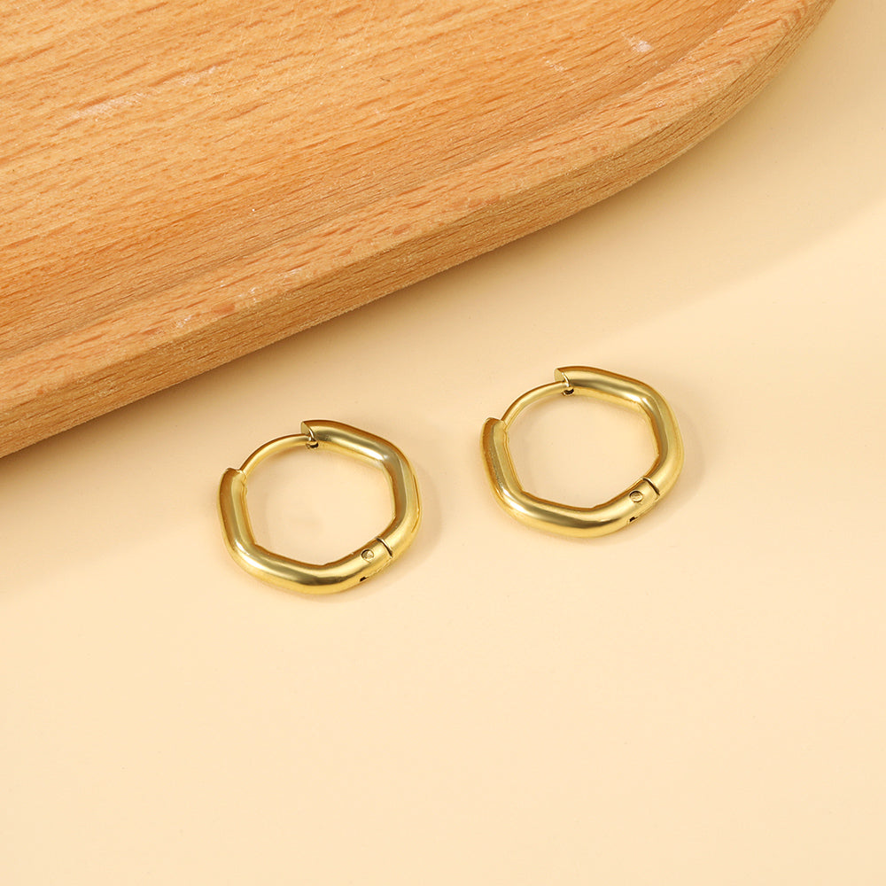 Hexagon Hoop Earring