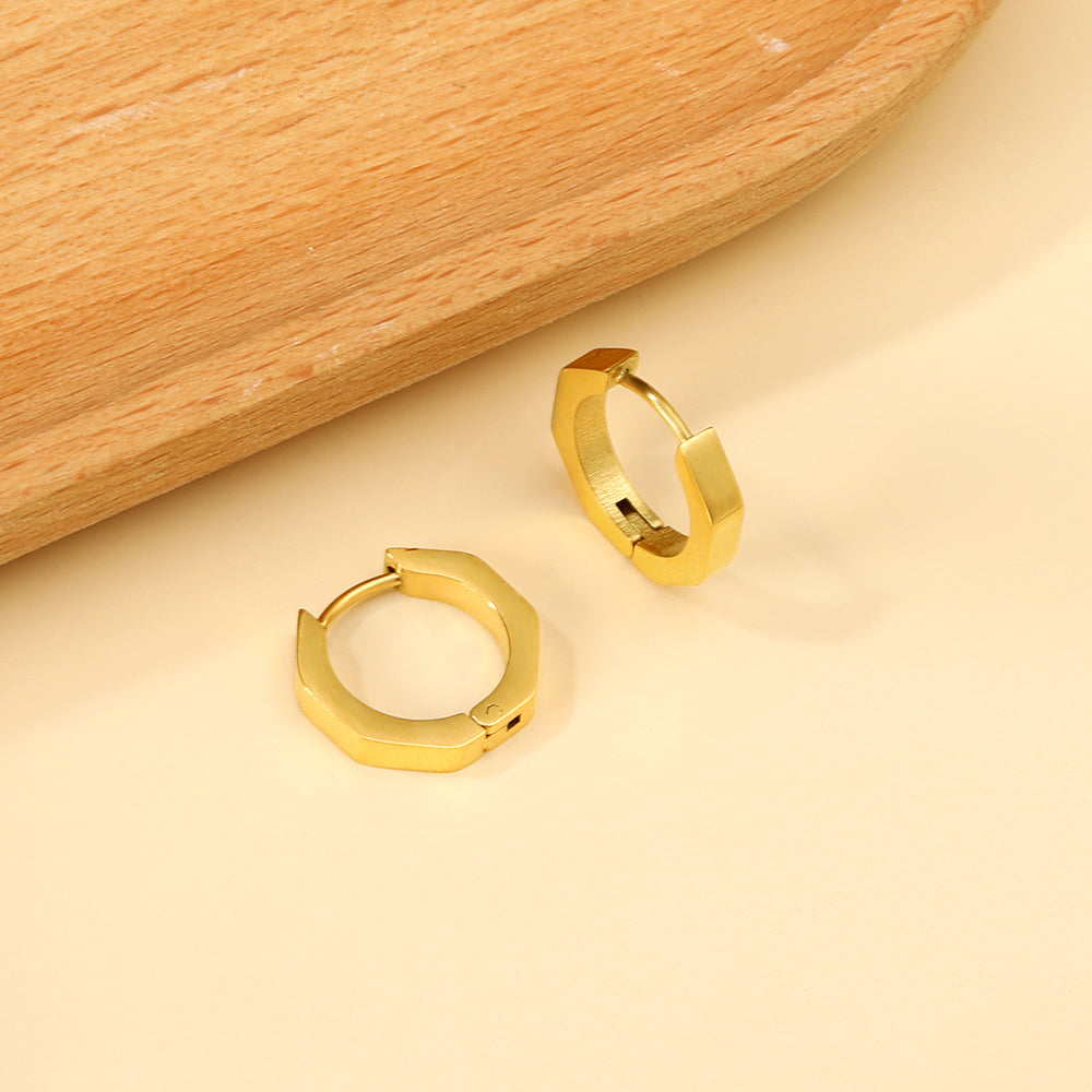 7 Sides Hoop Earring - Gold