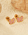 Bow Pink Stud Earring