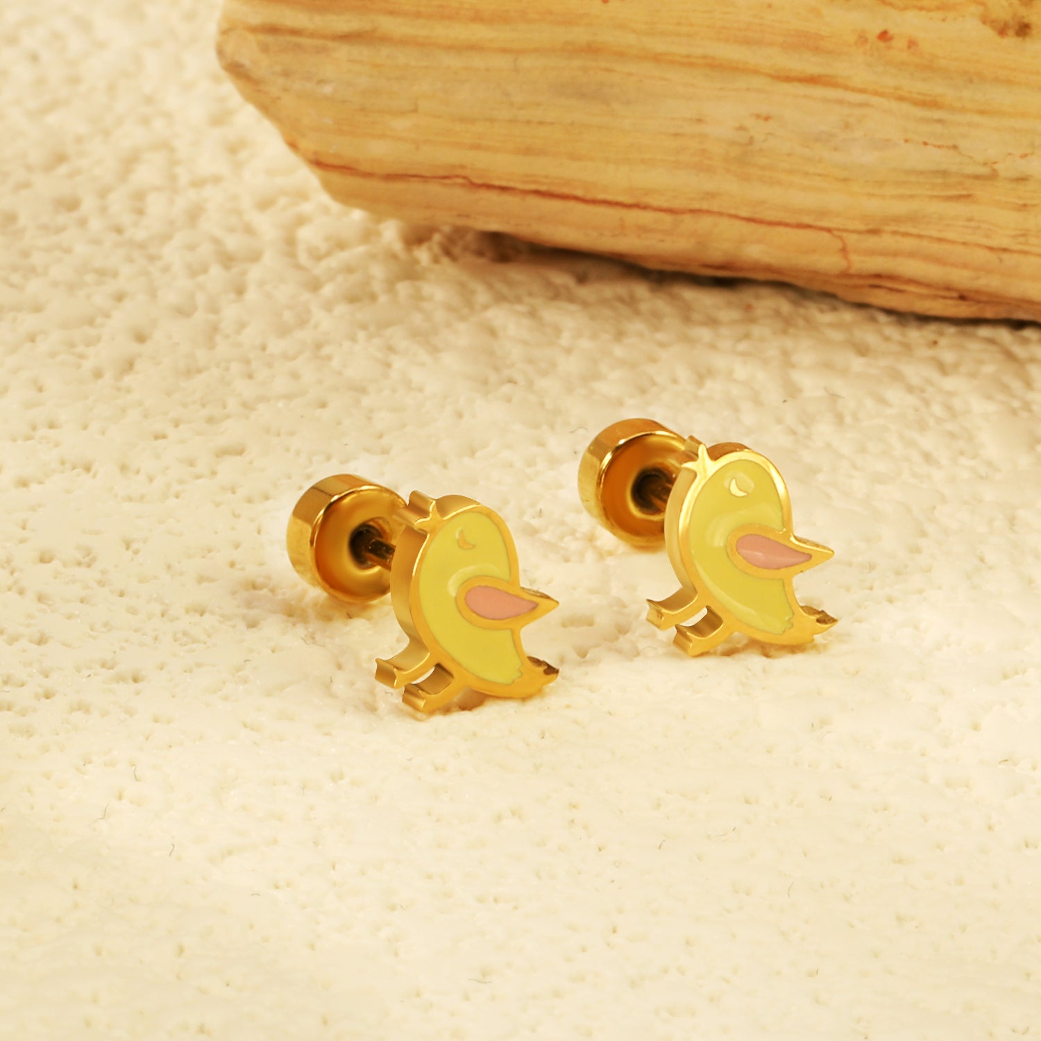 Yellow Birdie Stud Earring