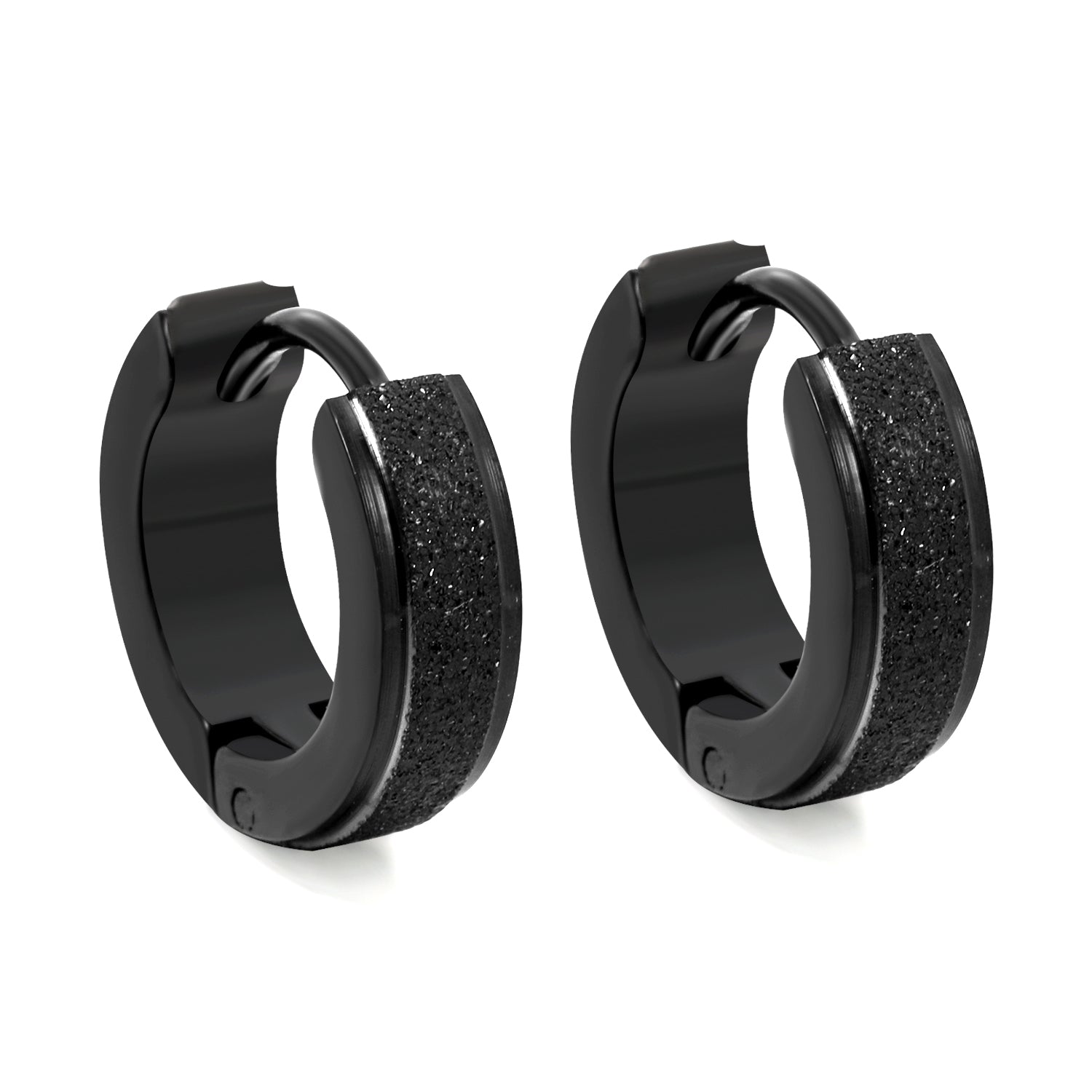 Prism Rim Hoop Earring -Black