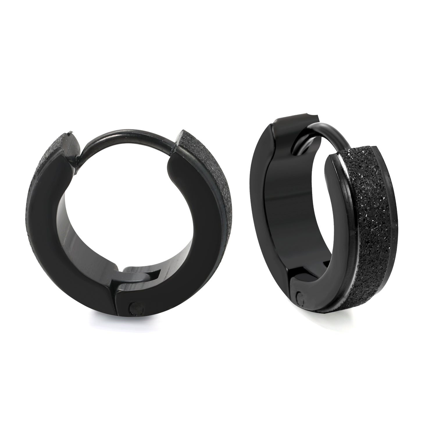 Prism Rim Hoop Earring -Black