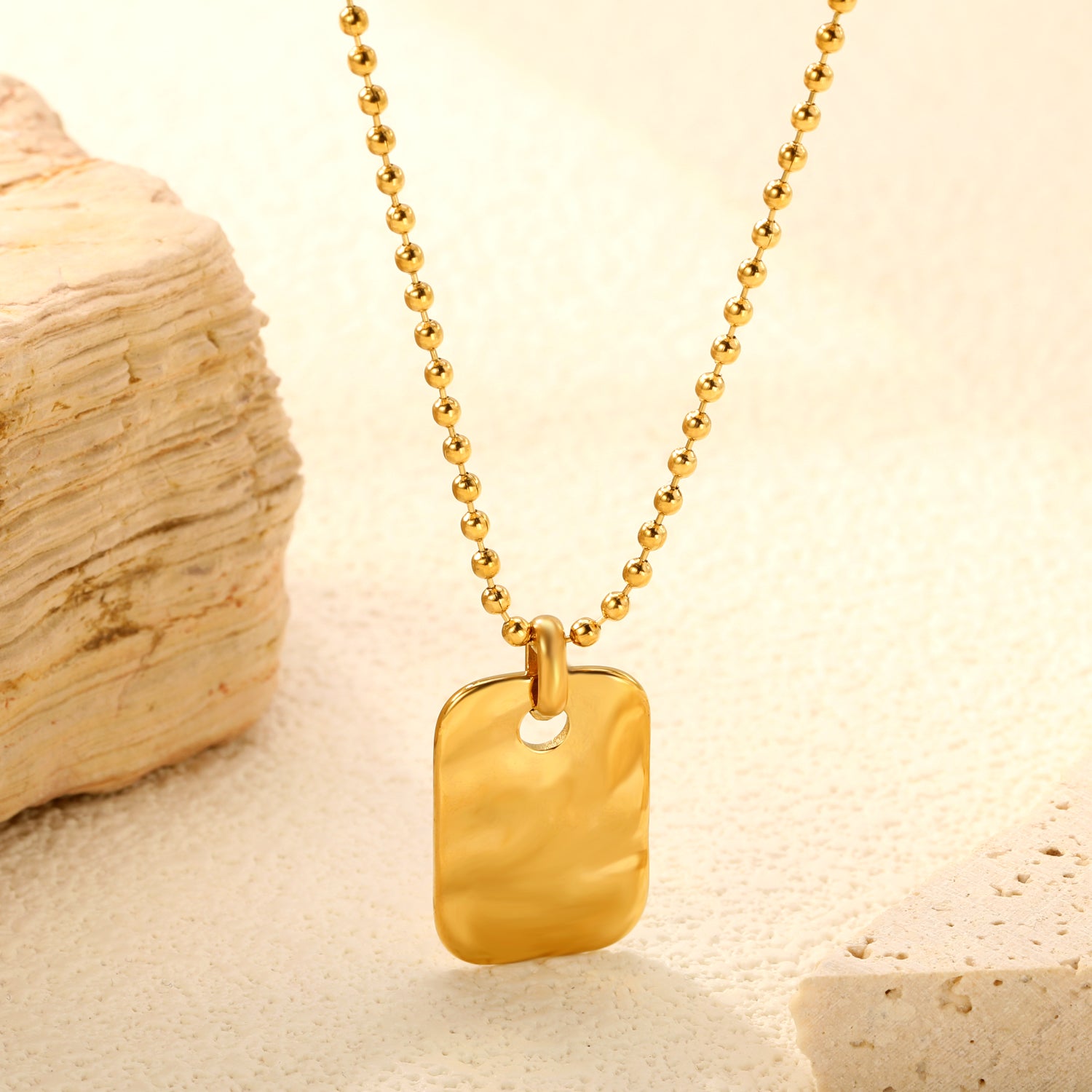 Rectangle Lava Necklace