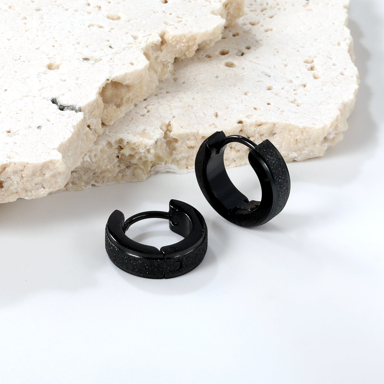Prism Rim Hoop Earring -Black