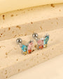 Butterfly Multicolor Stud Earring - Silver