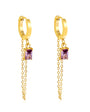 Zia Chain Hoop Earring - Purple