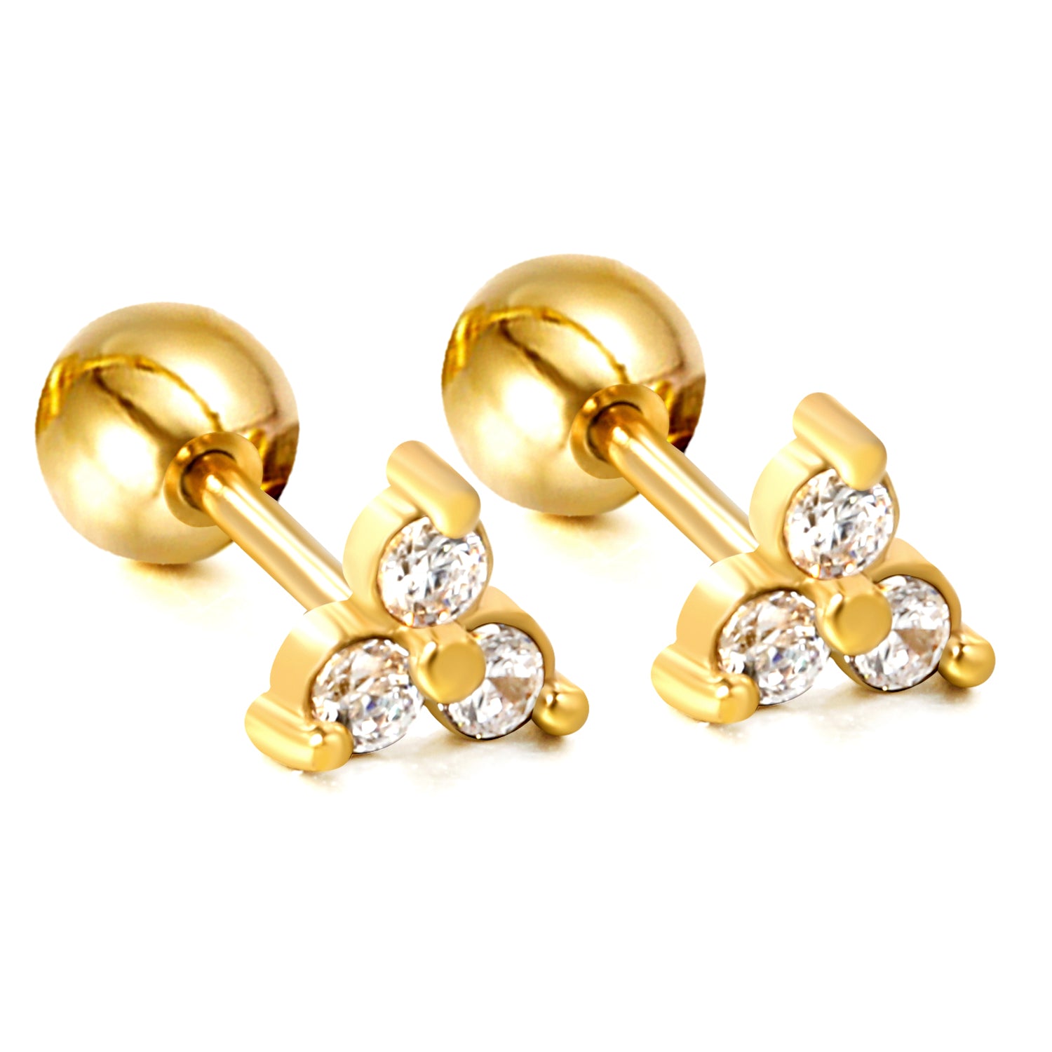 Trio Diamond Stud Earring