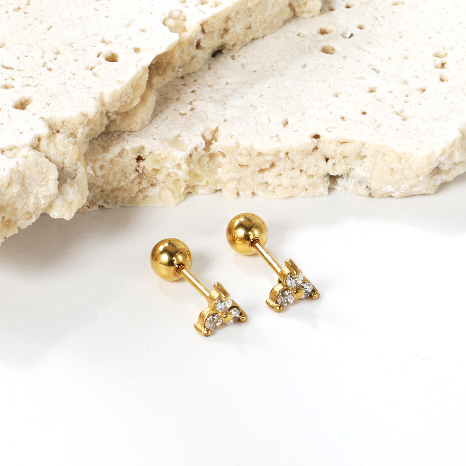 Trio Diamond Stud Earring