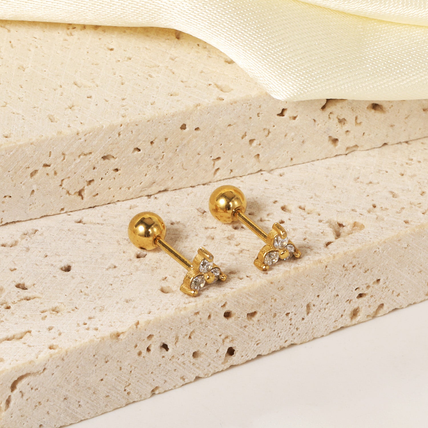 Trio Diamond Stud Earring