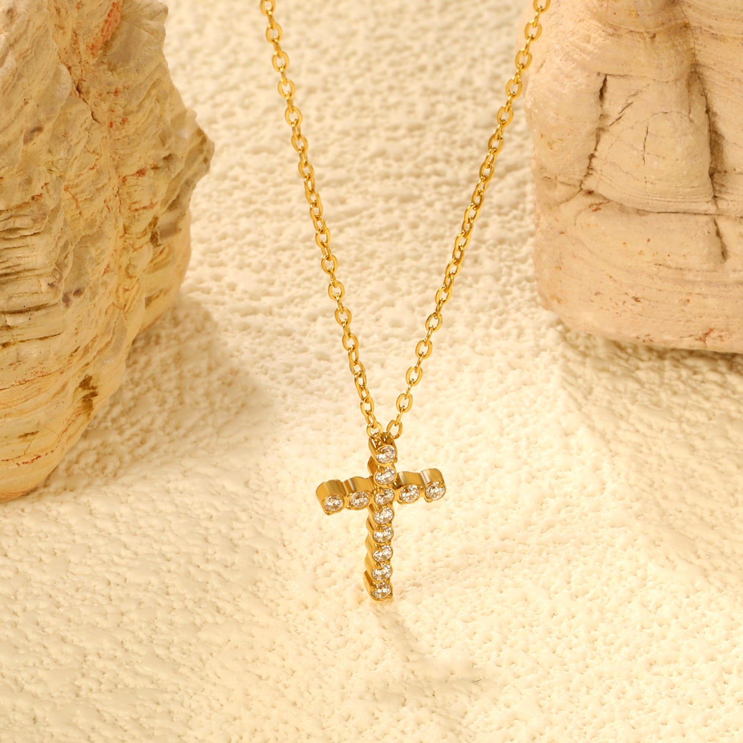 Luxe Glow Cross Necklace