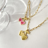 Hearty Fruity Necklace - Pink