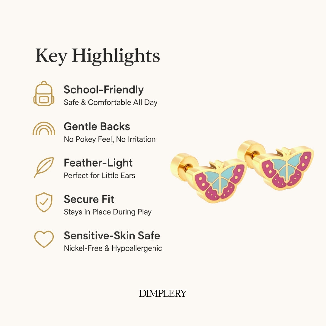 Colorful Butterfly Stud Earring