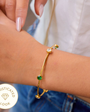 Buy 18K gold-plated emerald bangle