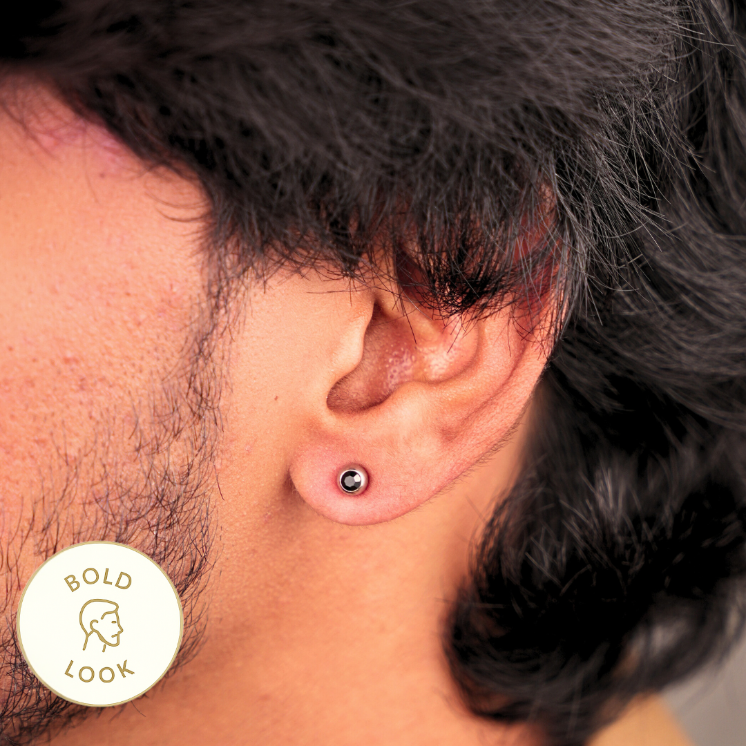 Orb Eye Stud Earring - Silver