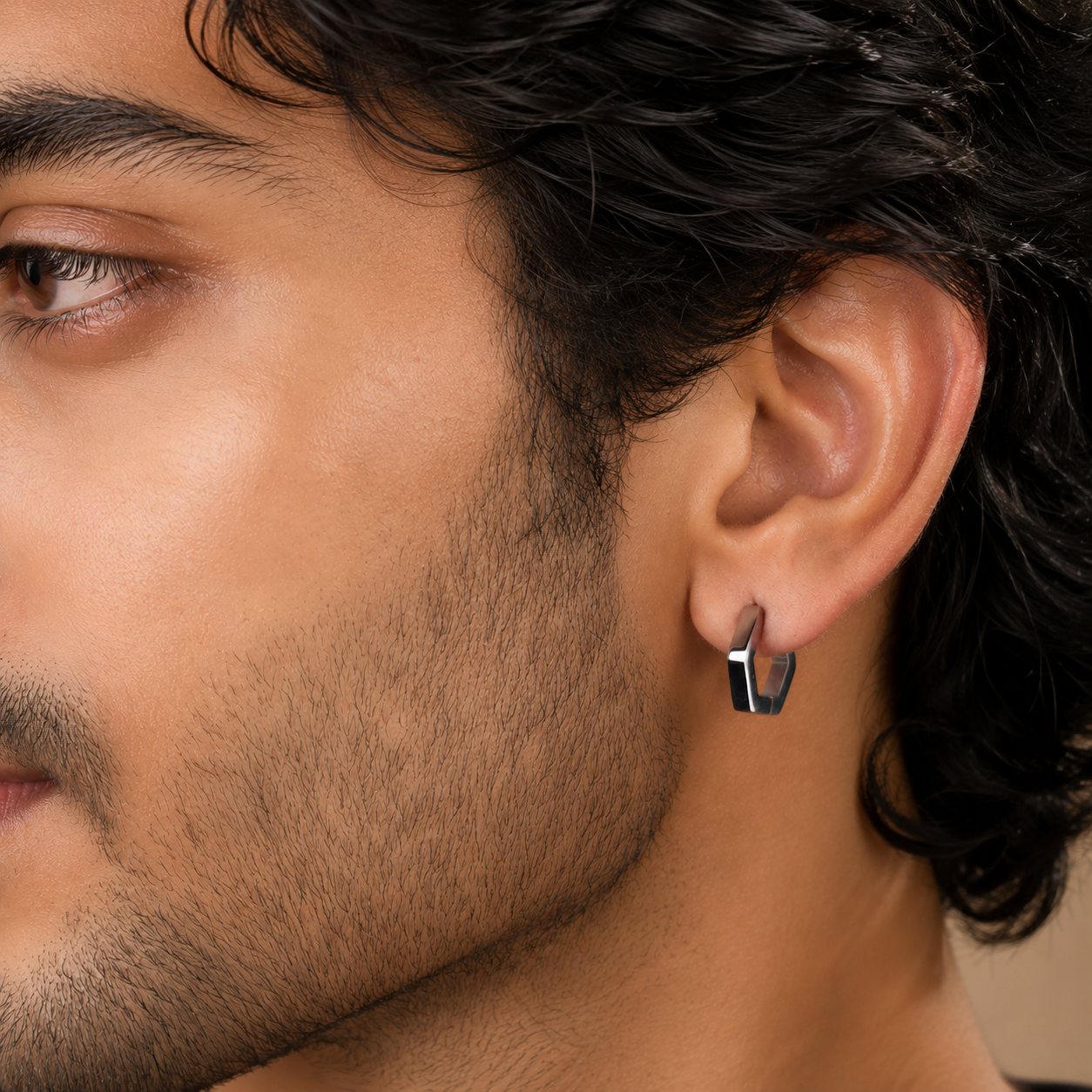 Pentagon Hoop Earring - S