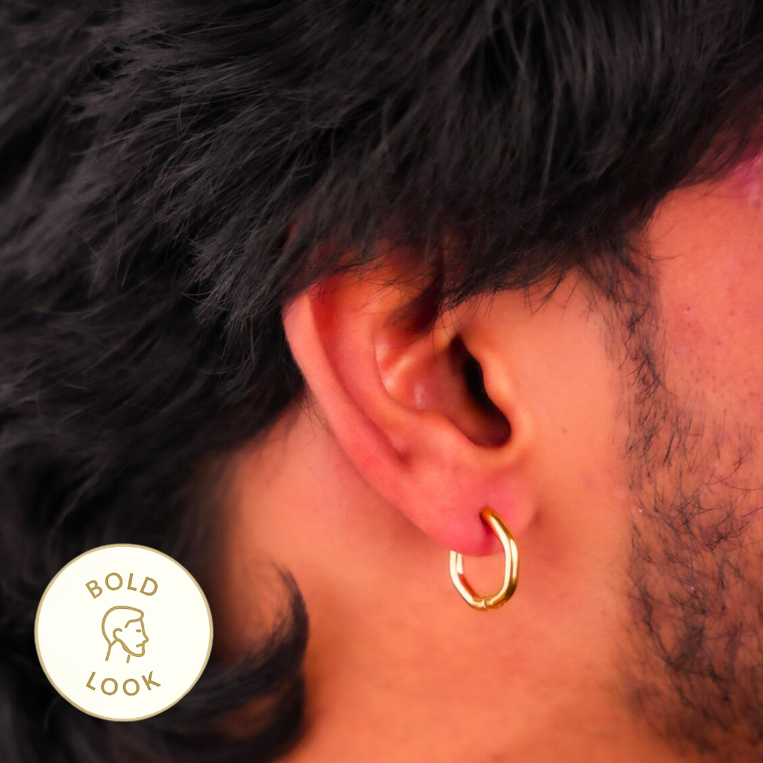 Hexagon Hoop Earring