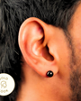 ऑर्ब ब्लैक स्टड इयररिंग्स - 7 MM