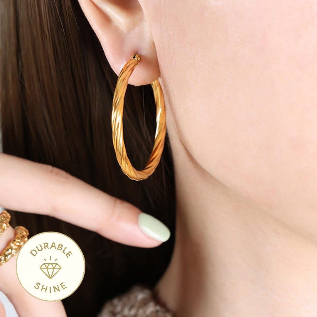 Bold Twisty Hoop Earring