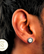Silver Disc Lumina Stud Earring
