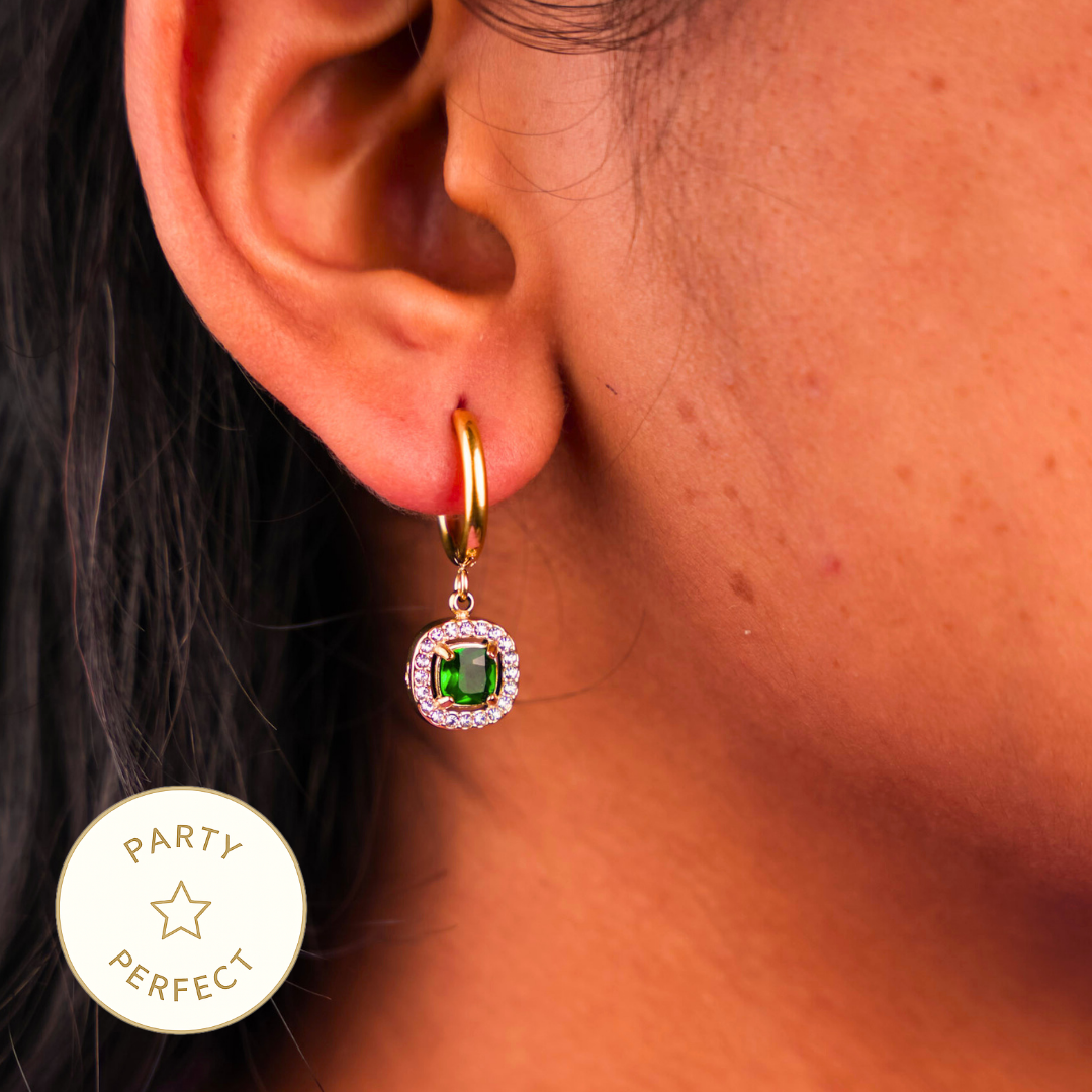 Aira Emerald Hoop Earring