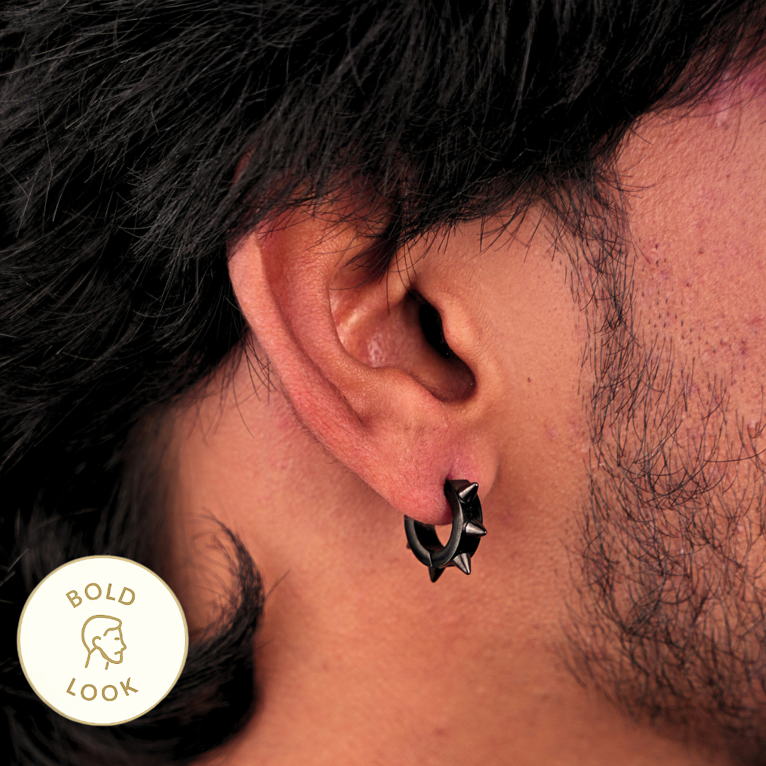 Spike Hoop Earring - Black