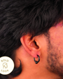 Black Bolt Hoop Earring