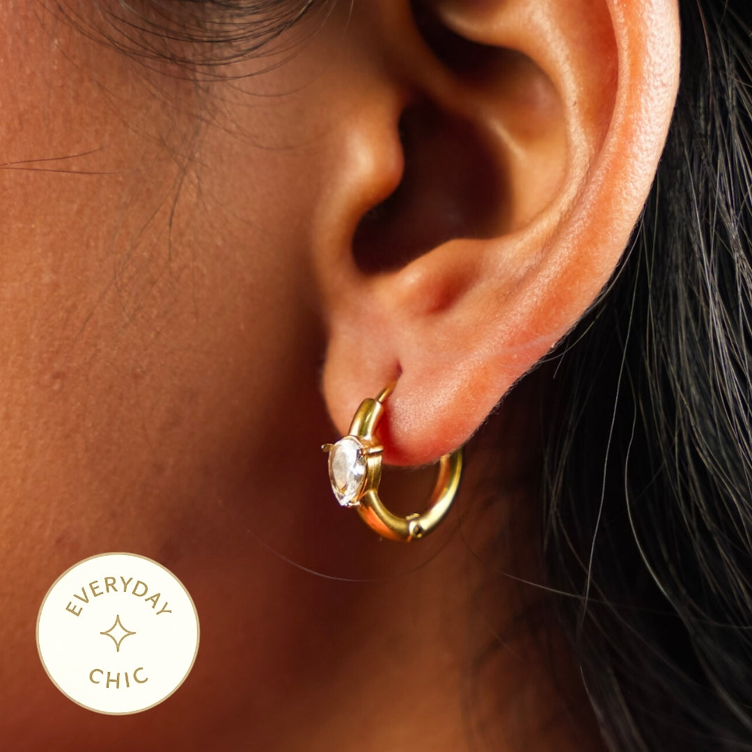 Sparkle Huggie Hoop Earring - Drop